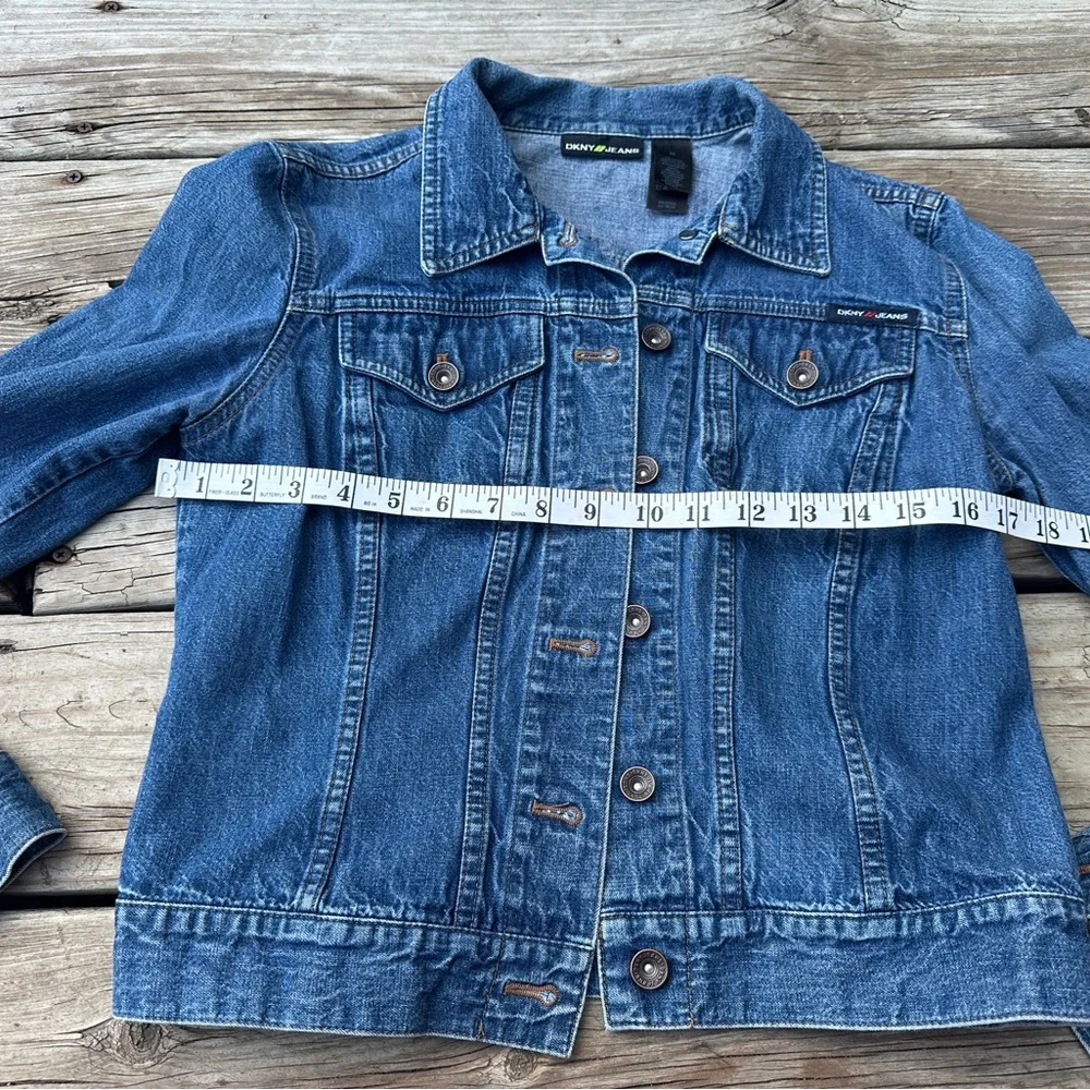 Retro DKNY Jeans Sport Blue Denim Jacket, Size M - Picture 4 of 9